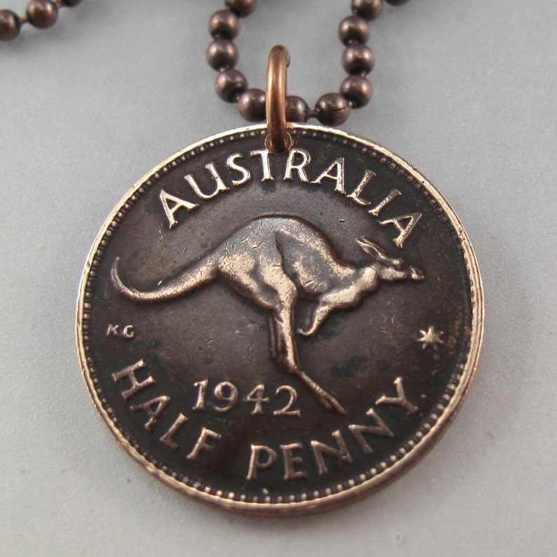 AUSTRALIAN Necklace. Australia Kangaroo Coin Pendant Jewelry. Etsy