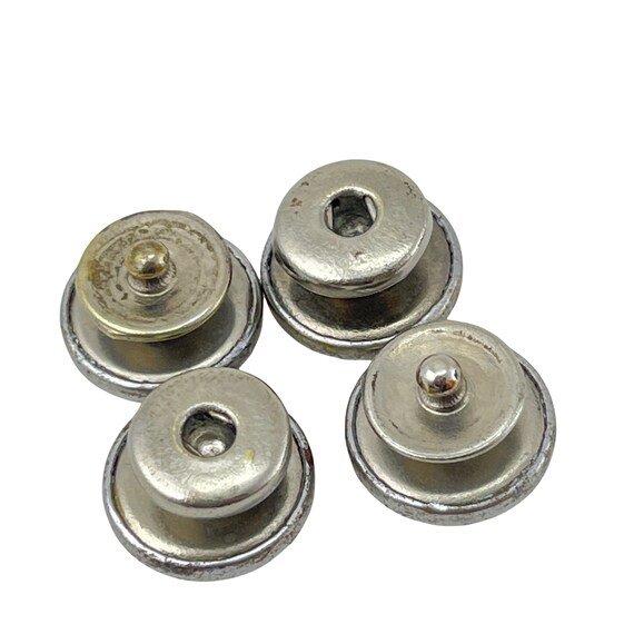 Deco Cuff Links. Shell Snap Cuff Links. White Sil… - image 6