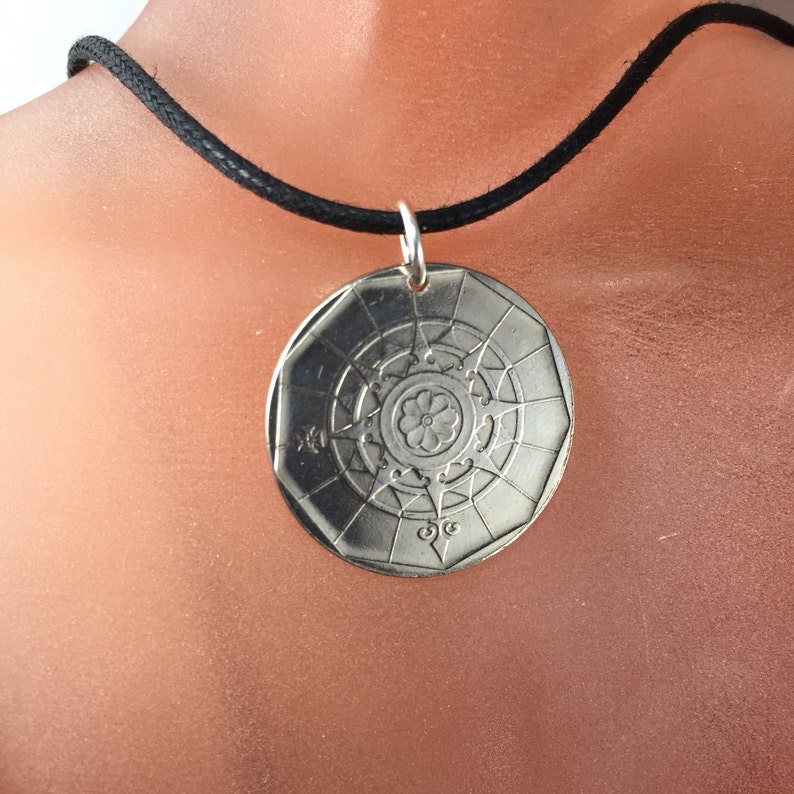 Vintage Portugal Necklace. Portugal Coin Pendant . Mens Pendant. Mens Jewelry. Portugese Jewelry. Charm NO.00107 image 3