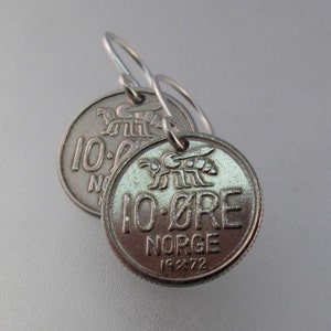 Honey Bee earrings. Norway JEWELRY NORWEGIAN coin earrings ore. norge norse apiary No.1415 image 1