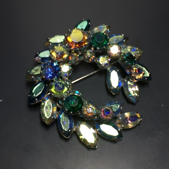 Sherman Brooch . Sherman Rhinestone Brooch. She