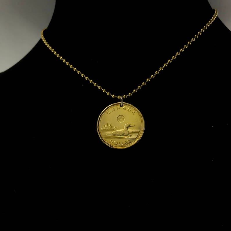 Canadian Loon Coin Jewelry Unique Handmade Gifts Sterling Bail