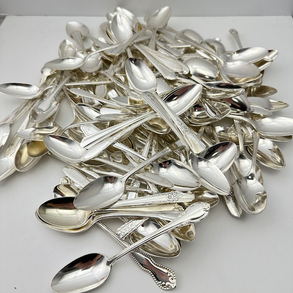 Mismatched Teaspoons Vintage Silverplate spoons Silverware Orphan Tea spoons  Silverplate Spoon Wedding Shower Bridal Tea Party Shabby Chic