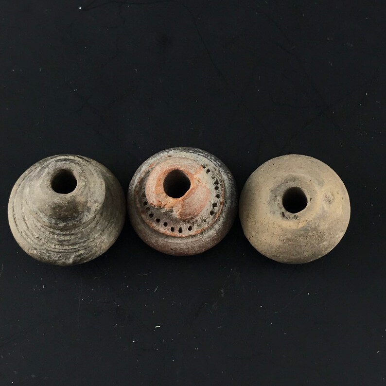 terracota ancient antique clay for your assemblage No.001038 bead PRE COLUMBIAN SPINDLE whorls