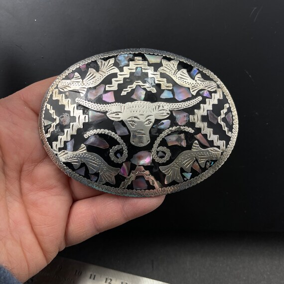 abalone belt buckle