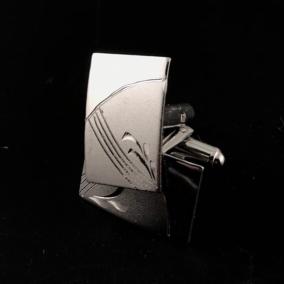 Sterling Silver rectangular Anson Cufflinks . No.… - image 2