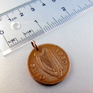 vintage IRELAND Necklace - Celtic necklace - ireland coin - irish jewelry - music necklace. CHOOSE YEAR . No.00988 image 4