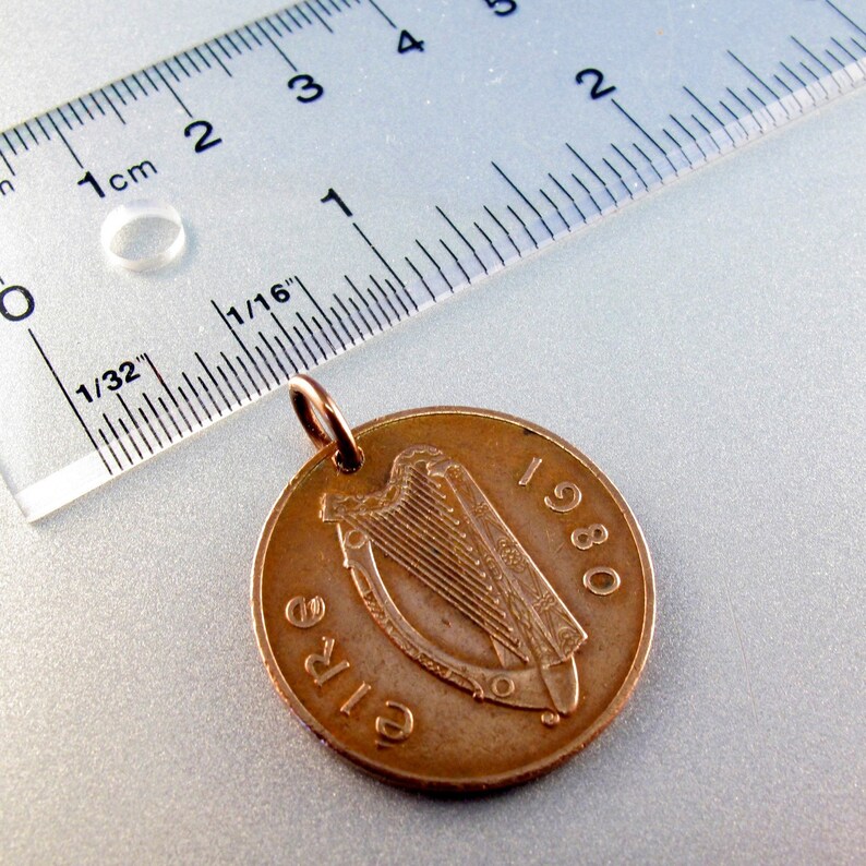 vintage IRELAND Necklace - Celtic necklace - ireland coin - irish jewelry - music necklace. CHOOSE YEAR . No.00988 image 4