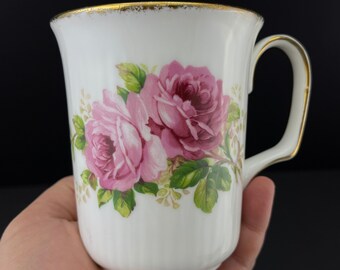 Rose Coffee Mug,  Royal Albert American Beauty  Cabbage Rose China. Rose Garden