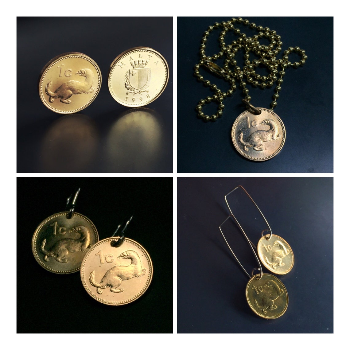 Weasel Key Chain Ferret NECKLACE. Ferret Charm. Weasel Pendant. MALTA Coin Jewelry ...