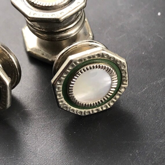Edwardian  Cuff Links.  Shell Snap Cuff Links. Bl… - image 7