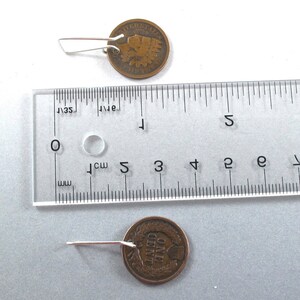 Vintage PENNY-örhängen. Antika penny-smycken. Amerikanskt indianhuvud. Vetepenny. USA-smycken, gåva nr 00834 bild 4