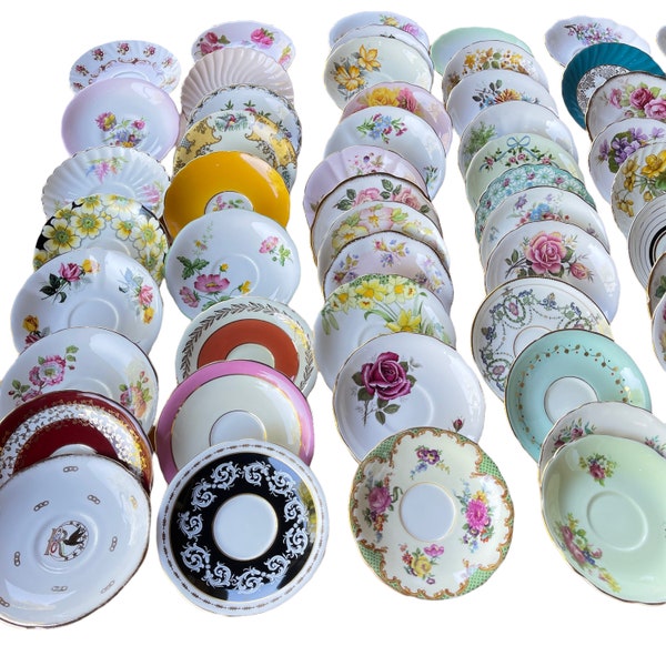 Wählen Sie 10 oder 5 Orphan-Untertassen aus Bone China, England-Untertassen, Aynsley Spode, Foley, Brautparty, Hochzeit, Teeparty, Kunsthandwerk