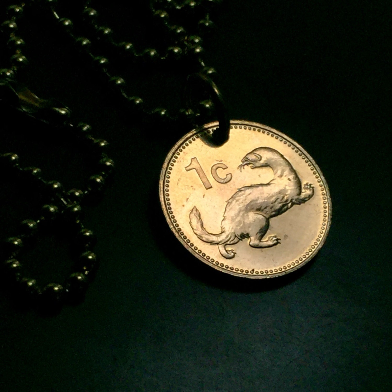 Weasel Key Chain Ferret NECKLACE. Ferret Charm. Weasel Pendant. MALTA Coin Jewelry ...