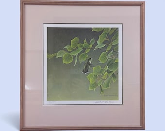 Robert Bateman Kolibri signierte nummerierte gerahmte Vogelbild in limitierter Auflage.