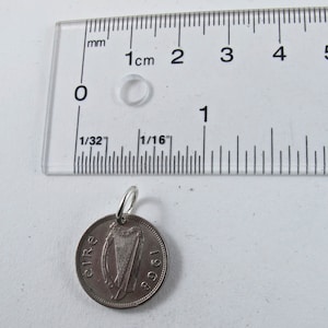 IRELAND rabbit Coin necklace pendant charm irish bunny Celtic Music Harp Eire Hare. CHOOSE YEAR birth year anniversary year No.00925 image 4