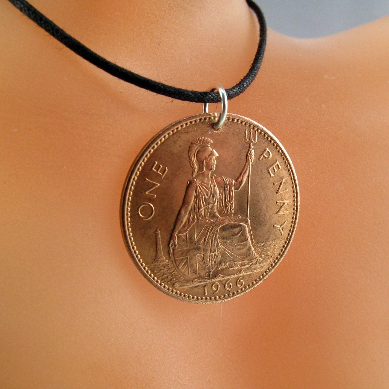 1966 Gift. UK NECKLACE . England Coin 