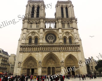 Notre-Dame de Paris Facade Photography Print: Gothic Architecture