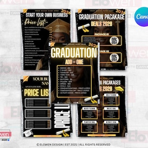 graduation flyer, grad package, 2026 graduation, marketing flyer, canva editable, crafter price list, grad bundle flyer, senior 2026, digital download, custom grad gift, business flyer, class of 2026, Grad Price List