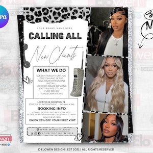 New Client Hair Flyer Template, First Time Client Special Promo, Hairstylist Welcome Offer Ad, Salon New Customer Flyer Canva Editable