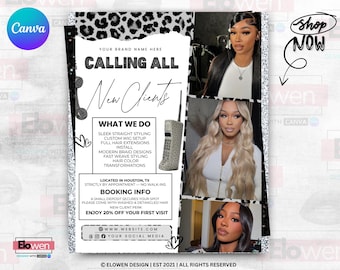 New Client Hair Flyer Template, First Time Client Special Promo, Hairstylist Welcome Offer Ad, Salon New Customer Flyer Canva Editable
