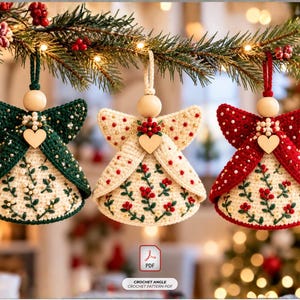 Easy Fabric Angel Ornament Pattern PDF, Christmas Angel Crochet Pattern, DIY Handmade Angel Ornament, Farmhouse Christmas Decor