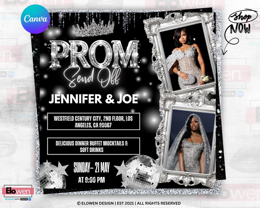 Instant Prom Design Prom Send off Flyer, DIY Prom Flyer, Prom Canva Template, Prom Send Off ...