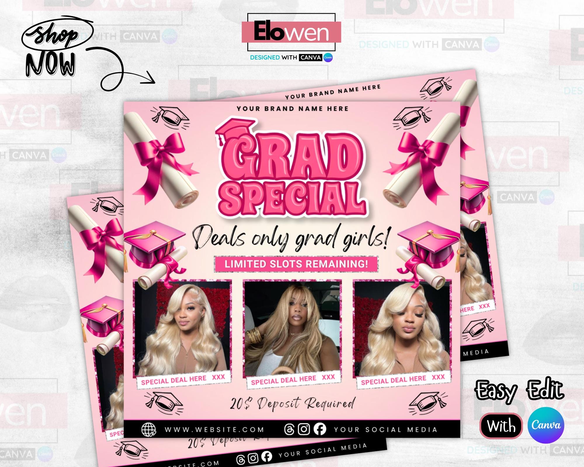 Grad Week Flyer Graduation Booking Flyer, Graduation Special Flyer, Graduation Deals ...