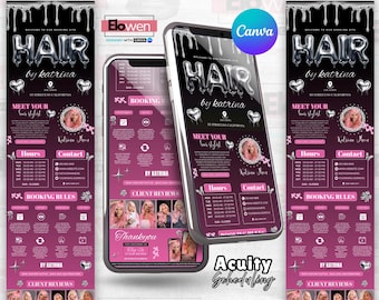 Hairstylist Acuity Scheduling Template Hair Website Acuity Schedule Site Hair Acuity Canva Hair Stylist Acuity Booking Hair Site DIY Acuity
