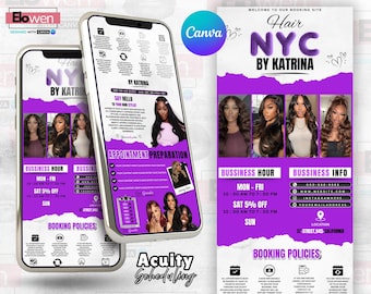 Plantilla de programación de Acuity para peluqueros, plantilla de programación de Acuity, plantilla de sitio de reservas para peluqueros, plantilla de programación de Acuity, peluquería