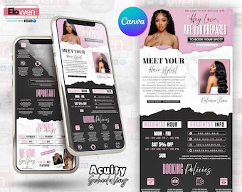 Plantilla de programación Acuity para peluqueros, plantilla de programación Acuity, plantilla de sitio de reservas para peluqueros, plantilla de programación Acuity, peluquería