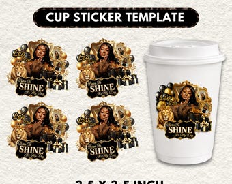 Leo SZN cup sticker template, leo styrofoam favor, leo shot glass label, leo zodiac party, leo digital sticker