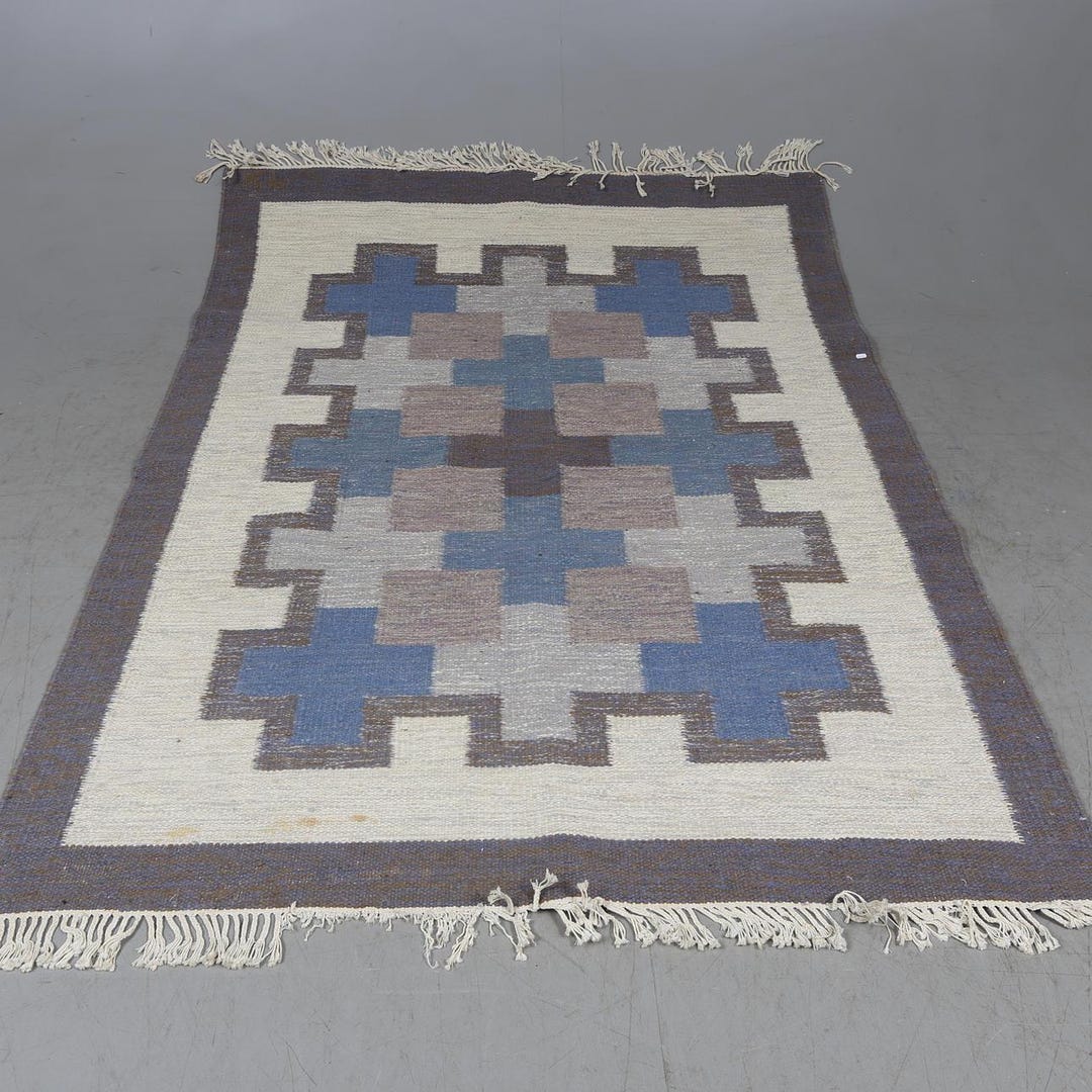 Handwoven Kilim Rug: 10x20 Sky Blue Geometric Flatweave - Etsy