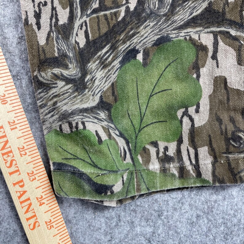 Vtg Mossy Oak Coveralls Mens 48" Chest Short Full Foliage Green Camo Hunting USA image 12