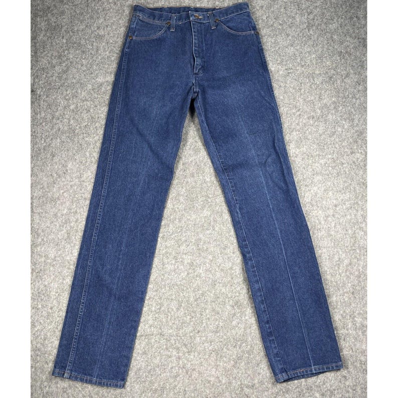 VTG. Wrangler 13MWZ Jeans Men 35 (32) x 36 Cowboy Blue Western Rodeo Cowboy USA image 1