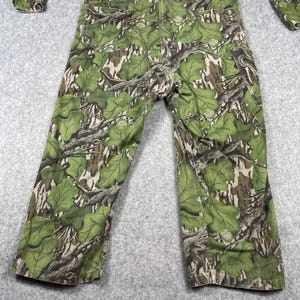Vtg Mossy Oak Coveralls Mens 48" Chest Short Full Foliage Green Camo Hunting USA image 4