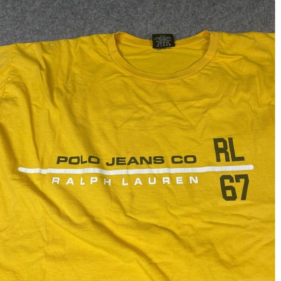 VTG Y2K Polo Jeans Co Ralph Lauren Mens 5XL Yello… - image 3