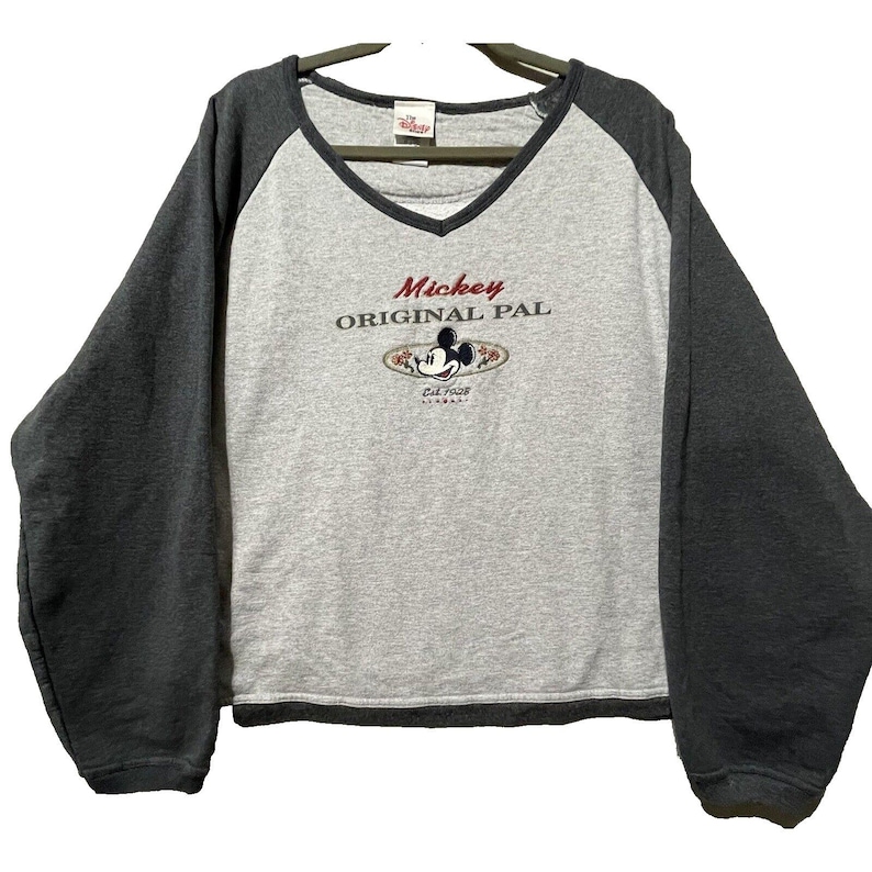 Disney Mickey Mouse Sweatshirt Mens XL Gray Mickey Original Pal USA Made Vtg. Bild 1