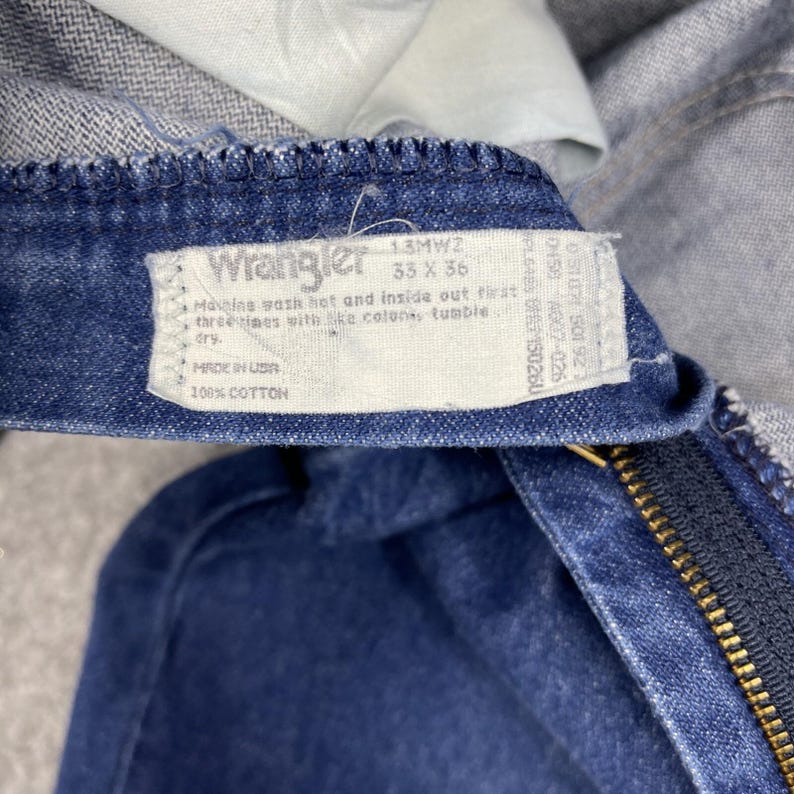 VTG. Wrangler 13MWZ Jeans Men 35 (32) x 36 Cowboy Blue Western Rodeo Cowboy USA image 8
