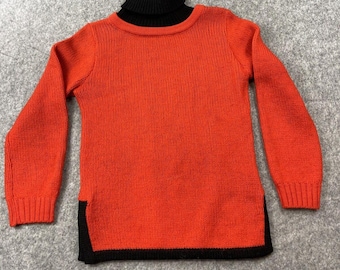 Vintage 50s Garland Rugglespun Orange Turtle Neck Sweater Chest
