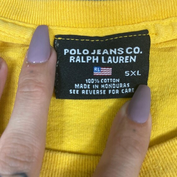 VTG Y2K Polo Jeans Co Ralph Lauren Mens 5XL Yello… - image 7