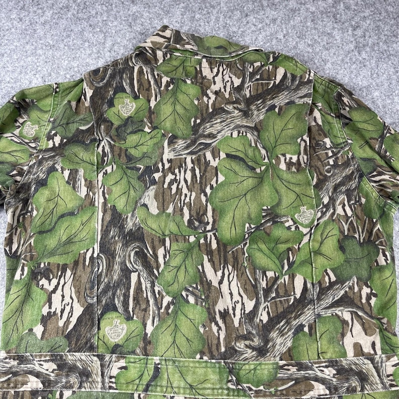 Vtg Mossy Oak Coveralls Mens 48" Chest Short Full Foliage Green Camo Hunting USA image 5