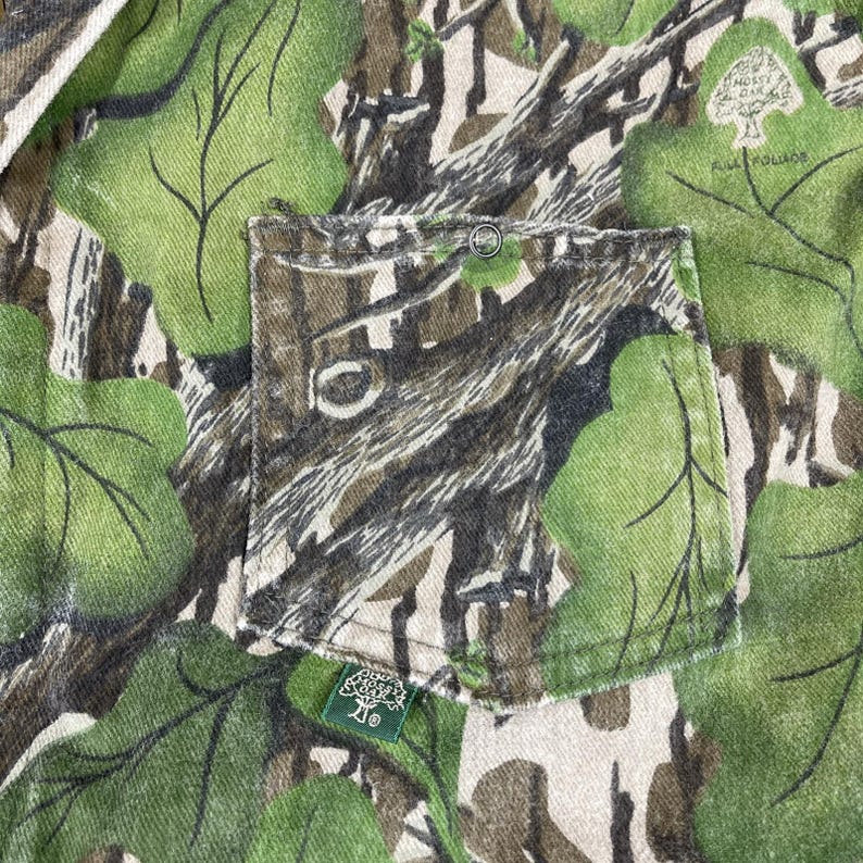 Vtg Mossy Oak Coveralls Mens 48" Chest Short Full Foliage Green Camo Hunting USA image 6