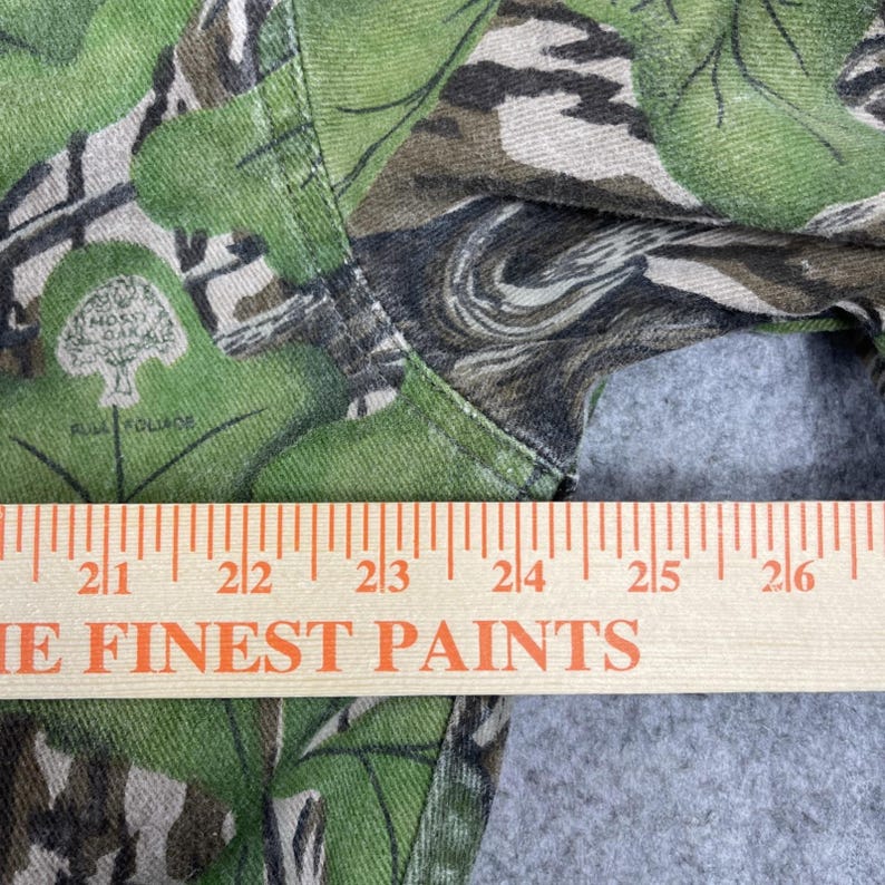 Vtg Mossy Oak Coveralls Mens 48" Chest Short Full Foliage Green Camo Hunting USA image 11