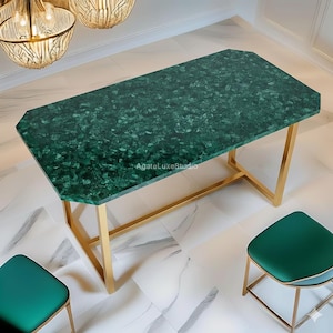 Handgemaakte willekeurig bewerkte ingelegde stenen tafel | Handgemaakte luxe eettafel | Woondecoratie Meubels | Glamoureuze woondecoratie kunst eettafel |