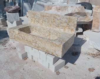 Handcrafted Calacatta Gold Marble Basin – Natural Stone Vanity Sink