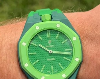 Kit de Modification Compatible Swatch AP Royal Pop | Boîtier de Protection + Bracelet Silicone Premium | Plusieurs Couleurs