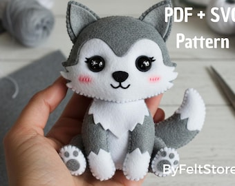 Husky Dog Sewing Pattern PDF and SVG. Fantasy Husky Toy Pattern. Soft Plush Husky Pattern. DIY Dog Craft