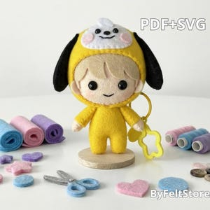 BT21 Chimmy Filtnyckelringsmönster PDF & Svg – BTS Plyschdocka Symall, DIY Kawaii Filtleksak