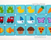 Felt Memory Game Pattern PDF & SVG – DIY Quiet Book Matching Game, Montessori Toy, Kids Learning Activity, Printable Templates